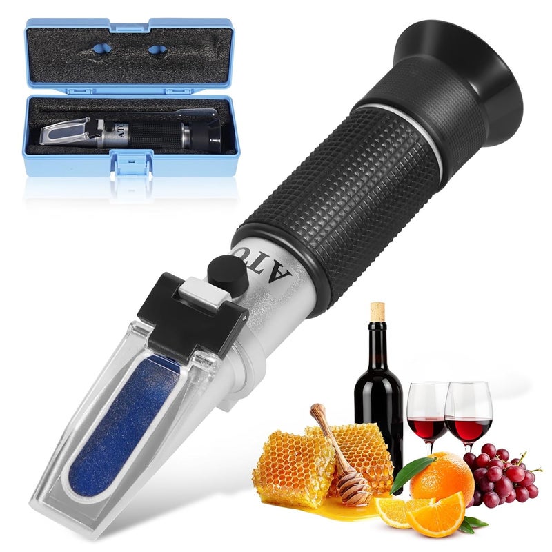 GYE Brix Refractometer with ATC, Dual Scale - Specific Gravity & Brix, Hydrometer in Wine Making and Beer Brewing, Homebrew Kit - Image 1